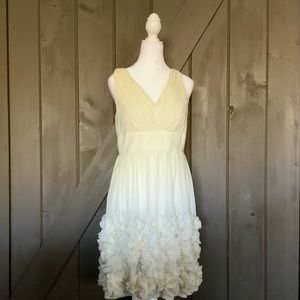 NWT Donna Morgan Cream Ruched Chiffon Sleeveless Dress (SZ10)